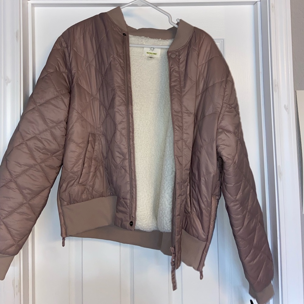 Aerie Offline Fleece Lined Bomber Jacket